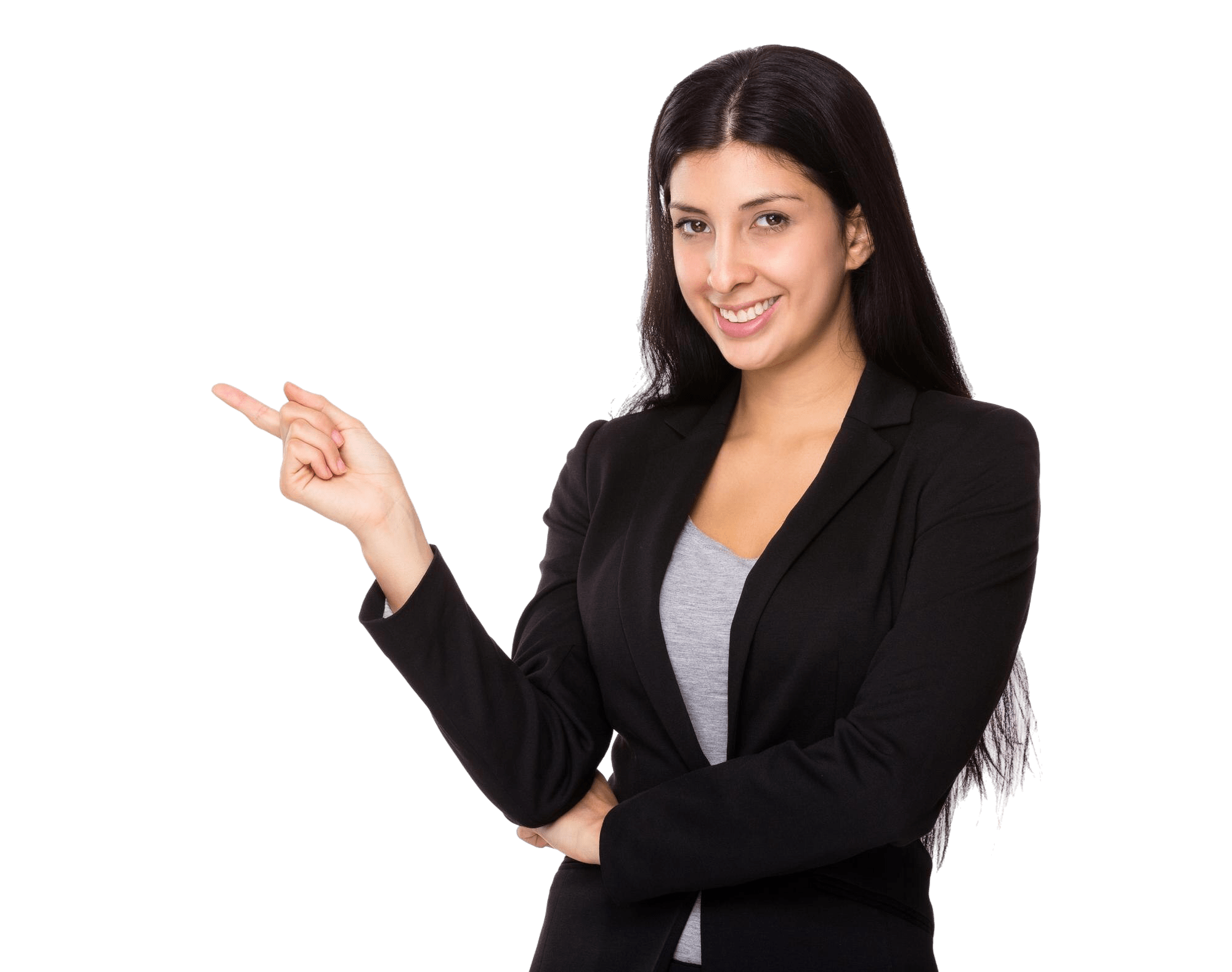 businesswoman-with-finger-point-up